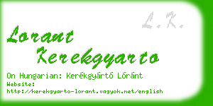 lorant kerekgyarto business card