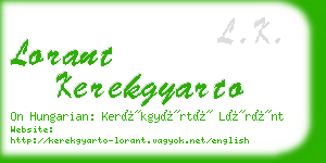 lorant kerekgyarto business card